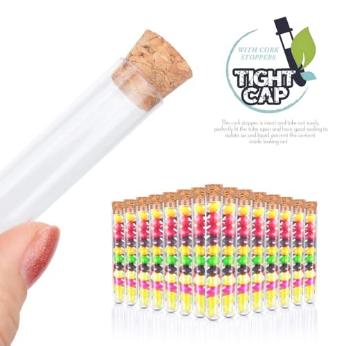 Test Tubes,15pcs Clear Plastic Test Tubes with Cork,15x150mm Tube for Scientific Experiments,Party Decoration,Candy,Bath Salt (15ml) - size: 15pcs*15ml(15x150mm)
