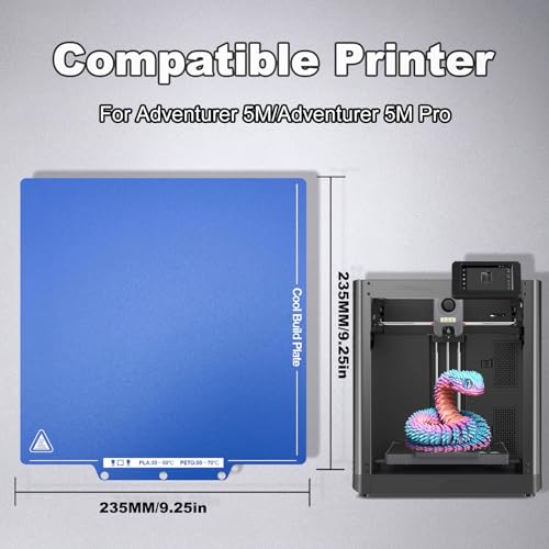 Cold Texture PEI Build Plate for AD5X/5M/5M Pro, Neptune 3 Pro/4 - size: 235x235mm(5M)
