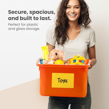 Storage Bin Labels 6x4 in 50 pk - Large Moving & Packing Box Labels Totes - color: All Colors