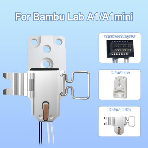 Upgraded Hotend Heating Assembly kit for Bambu Lab A1/A1 Mini, Zirconia Ceramic Insulation Base, High Temperature Resistant, Copper Heating Block for Fast & Stable Heating - size: A1/A1 Mini