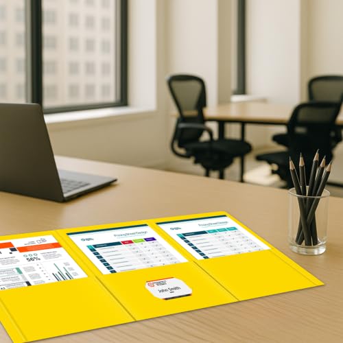 C-Line 3-Pocket Tri-Fold Heavyweight Poly Portfolio, Yellow (33946-24) - color: Yellow, size: 24 Count (Pack of 1)