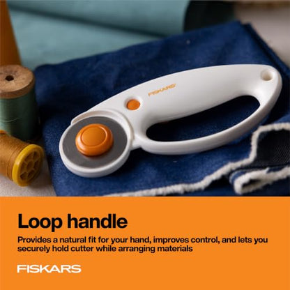 Fiskars 45mm Loop Rotary Cutter for Fabric, Arts, Crafts, Sewing - color: Standard