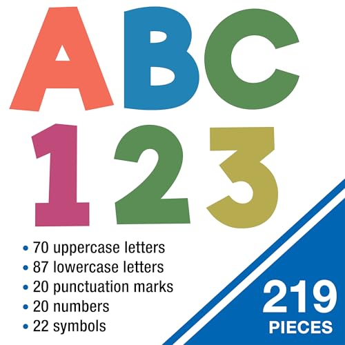 Carson Dellosa Brights Bulletin Board Letters 4", 219-pieces, Prepunched - color: Woodland Brights, size: 219 pieces