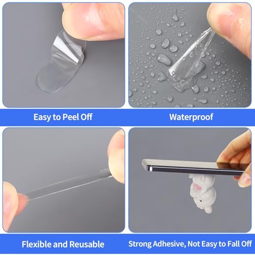 JANYUN 280Pcs Double Sided Sticky Dots, 8 x 10mm Square Putty Adhesive Tape - size: 8x10mm Square 280pcs