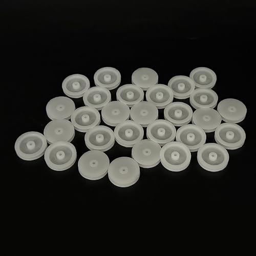 30PCS 2mm Hole Plastic Pulley Wheel Belt Pulley Drive Pulley with Rubber Band Transmission Belt Pulley Belt for DIY Model Toy RC Car Truck Robot Airplane Parts (White 19.6mm Diameter, 2mm Hole) - style: White 19.6mm diameter