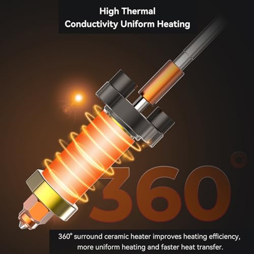Creality K2 Plus Ceramic Heating Block Kit, 3D Printer 350℃ High Temperature Resistance Heating Block Kit with Heat Sink and Quick Swap Nozzle for K2 Plus - style: K2 Plus