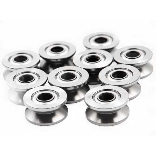 20pcs V Deep Groove Ball Bearings Pulley, Mini Bearings Deep V Groove Guide Pulley Rail Ball Bearings Wheel for Micro Pulley Systems,4x13x6mm