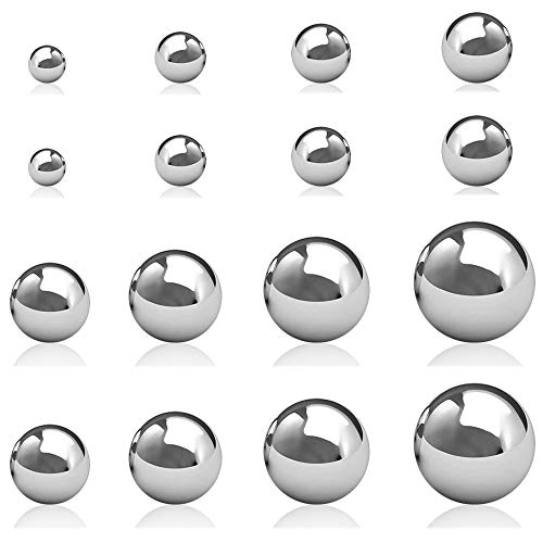 16 Pieces Coin Ring Making Forging Balls, SourceTon Stainless Steel Balls Assortment of 3/4 Inch, 5/8 Inch, 9/16 Inch, 1/2 Inch, 7/16 Inch, 3/8 Inch, 5/16 Inch and 1/4 Inch