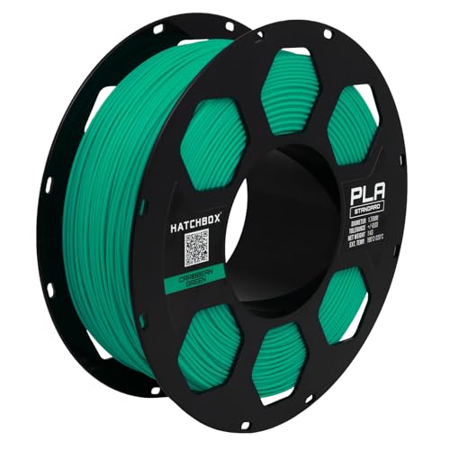 HATCHBOX PLA Filament 1.75mm Carribean Green, 3D Printer Filament 1KG Spool, Dimensional Accuracy +/- 0.03mm, Clog Free & Tangle Free, Vacuum Sealed with Desiccant - color: Caribbean Green