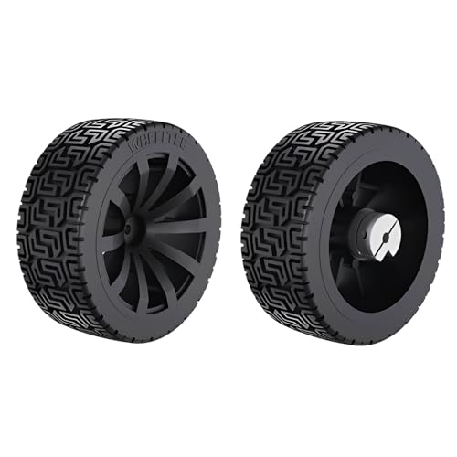 2PCS 85mm Dia Solid Large Load Bearing Rubber Tyre & 2PCS 5mm Bore Clamping Hexagonal Shaft Coupling Suitable for Remote Controlled RC Smart Car Robot Wheel Tyres - color: 85mm Dia Rubber Tyre, size: 5mm Clamping Coupling