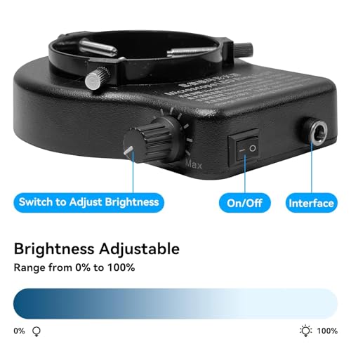 USB LED Ring Light Illuminator, 144 64 LED White Adjustable Lamp for Industry Monocular Binocular Trinocular Stereo Video Lens Microscope & Camera (USB 144 LEDs)… - color: 144 LED