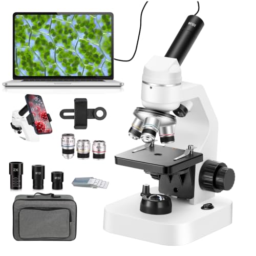 40-2000X HD Optical Microscope for Students, Dual LED Lights, with Specimen Slides (Basic Version+Eyepiece) - color: Basic Version+Eyepiece