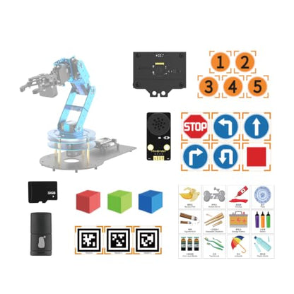 K210 Camera & Voice Module, Robot Secondary Development Kit for LeArm Open Source Upgrade, with WonderMV AI Vision, WonderEcho Voice Module, Sign Card, Memory Card & Reader, Robotic Arm Upgrade