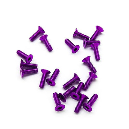 20pcs M3 Countersunk Screws 6063 Aluminum Hex Socket (Anodized Colors) (6mm / 10mm / 16mm / 20mm) (M3x10mm, Purple) - color: Purple, size: M3x10mm