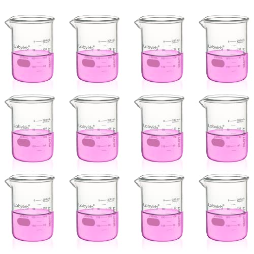 12 pcs 250ml Heavy Duty Glass Beakers, LVAC006 - style: 12pcs of Vol.250ml