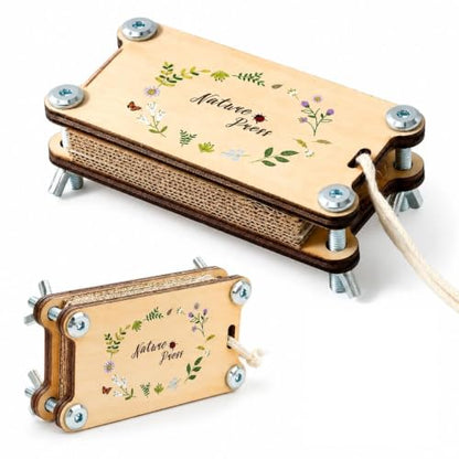 Mini Flower Press Kit, Flower Press Keychain Portable, Plant Press for Pressed Flowers, Flower Press Kit for Metal Art, Scrapbooking, Journaling, DIY Crafts, Nature Travel Flower Preservation Tool
