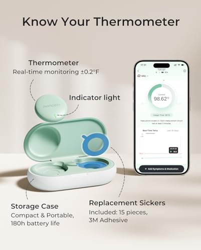 Momcozy Wearable Digital Thermometer for Baby, Continuous App Monitoring - size: Thermometer