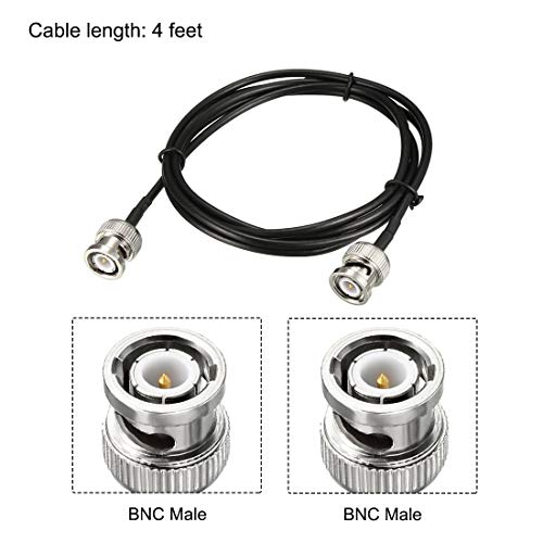uxcell BNC Male to Male Coaxial Jumper Cable 50 ohm 4 feet RG174 2pcs - size: 48 Inch