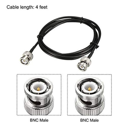 uxcell BNC Male to Male Coaxial Jumper Cable 50 ohm 4 feet RG174 - size: 4 Feet
