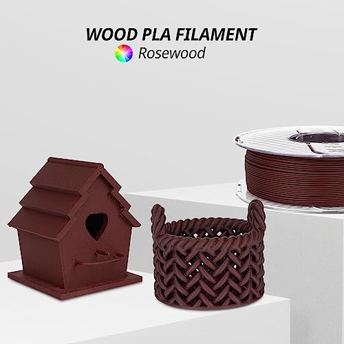 AMOLEN Wood PLA 3D Printer Filament 1.75mm Dry Rosewood 15% Wood Fiber 1KG - color: Wood-dry Rose