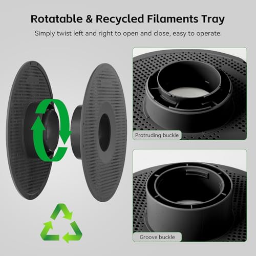 AMS Detachable Filament Tray Compatible with Bambu Lab 3D Printer,Reusable Filament Reel Holder Fits PLA,PETG,ABS,TPU Filament Spool for Bambulab A1/A1 Mini,Support High Temperature Environment ≤ 90°C - color: Black