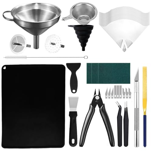 Resin 3D Printer Tool Kit with Steel Funnel, Silicone Mat and Resin Filters - style: Type 3