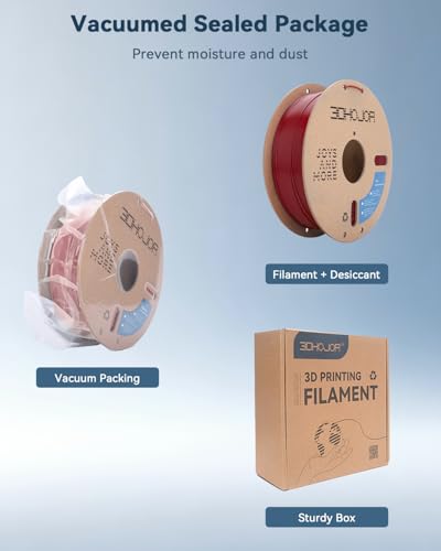 3DHoJor PLA Filament 1.75mm,3D Printer Filament,1kg Cardboard Spool (2.2lbs),Dimensional Accuracy +/- 0.03 mm,Odor Free Clog Free No Brittle, Fit Most 3D FDM Printer,Fire Engine Red - color: Fire Engine Red