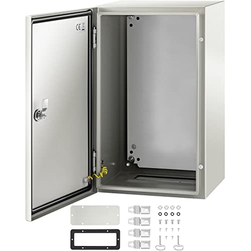 VEVOR NEMA Steel Enclosure, 20 x 12 x 10'' NEMA 4X Steel Electrical Box, IP66 Waterproof & Dustproof, Outdoor/Indoor Electrical Junction Box, with Mounting Plate - size: 20 x 12 x 10
