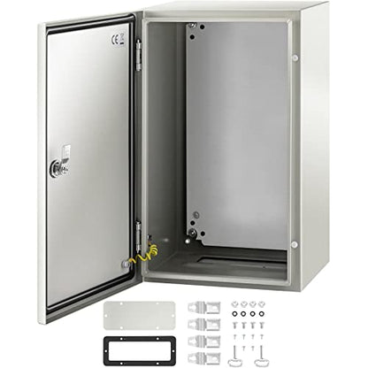 VEVOR NEMA Steel Enclosure, 20 x 12 x 10'' NEMA 4X Steel Electrical Box, IP66 Waterproof & Dustproof, Outdoor/Indoor Electrical Junction Box, with Mounting Plate - size: 20 x 12 x 10