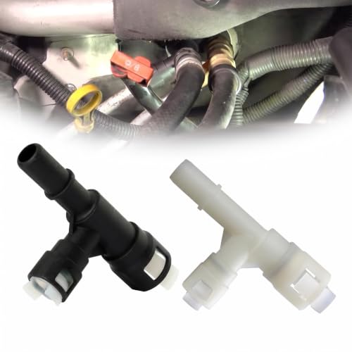 2 PCS Car Heater Inlet Hose Joint, OEM#15055343 15055342 Three-Way Plastic Cooling Water Pipe Joint, Cooling Connector Compatible with Yukon Chevrolet GMC Tahoe Suburban (Black & White)