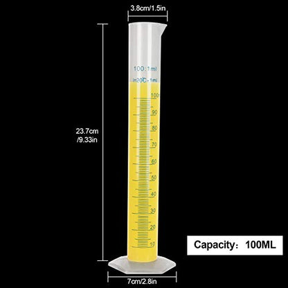 10 Pack 100 mL Plastic Graduated Cylinders - size: 100ml