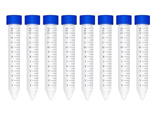 [ 500 Pcs] 15 ml Centrifuge Tube conical sterile DNase -Free RNases Free Non Pyrogenic, Polypropylene Graduated Tube with Screw Cap (500)