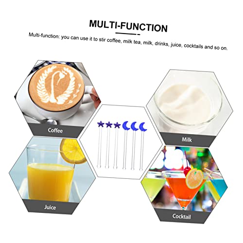 Cabilock 6Pcs Glass Swizzle Sticks, Stirrers for Drink Cocktail, 4.72 Inch Stir Sticks for Mixing Coffee Beverages Cocktails Skewers, Bar Tools for Home Party Bars