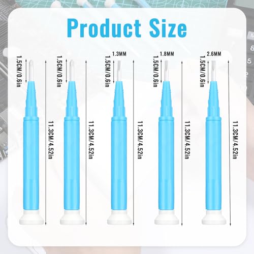 5PCS Ceramic Plastic Screwdriver Set, Anti-Static Non-Conductive Slotted Screwdrivers, Adjustable Insulated Screwdriver for High-Frequency Circuit Adjustment, Precision Electronic Repair, Watchmaking