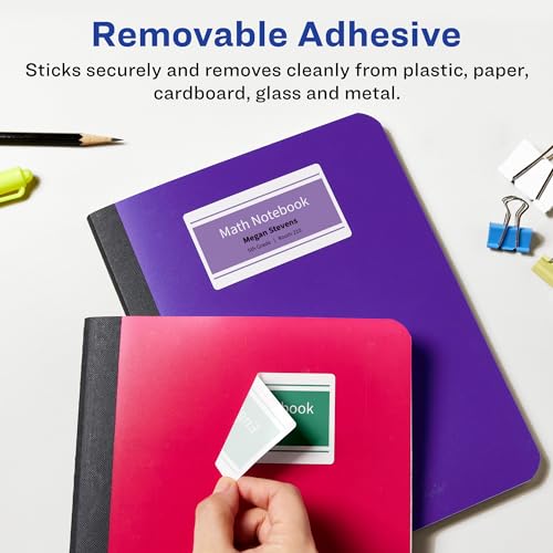 Avery Matte White Removable Rectangle Labels, Sure Feed Technology, 2" x 4", 150 Removable Labels, Laser/Inkjet Printable - style: 150 labels