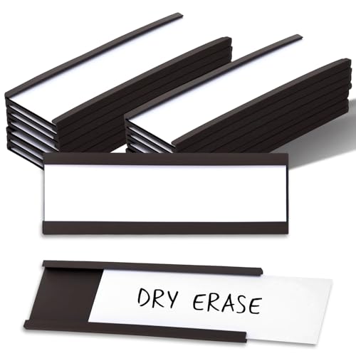 50 Pack 'C' Channel Magnetic Label Holders (1" x 3") - size: 1" x 3"