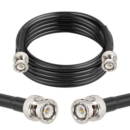 MOOKEERF BNC Cable - 10FT RG58 50 ohm Male to Male Coax Cables Low Loss BNC Extension Coaxial Cable with for Antennas, RF Radios, Modems, Oscilloscopes, Spectrum, etc (Black) - size: 10FT