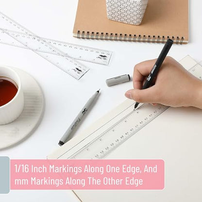 Mr. Pen- Plastic Rulers, 12 Inch, 18 Pack, Easy-to-Read Markings - color: Clear, size: 18 Pack 12 Inch