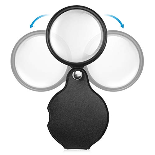 2PCS Small Magnifying Glasses for Kids/Senior, 10X Pocket Magnifier