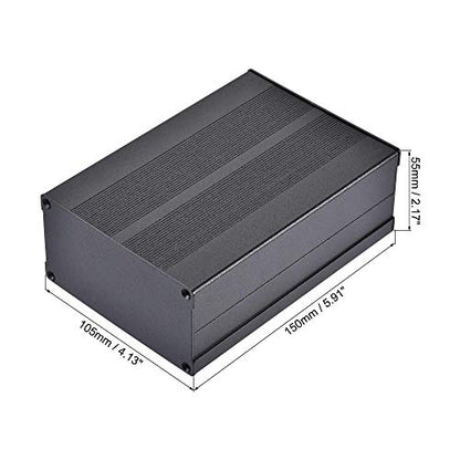 uxcell 150mmx105mmx55mm Aluminum Electrical Split Project Case Black