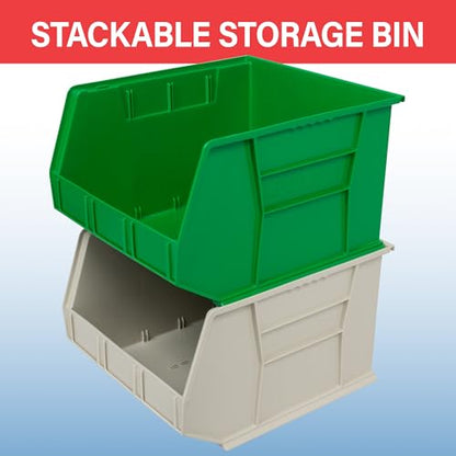 Akro-Mils AkroBins Stackable Plastic Storage Organizer Bins, Black, 3-Pack - color: Black
