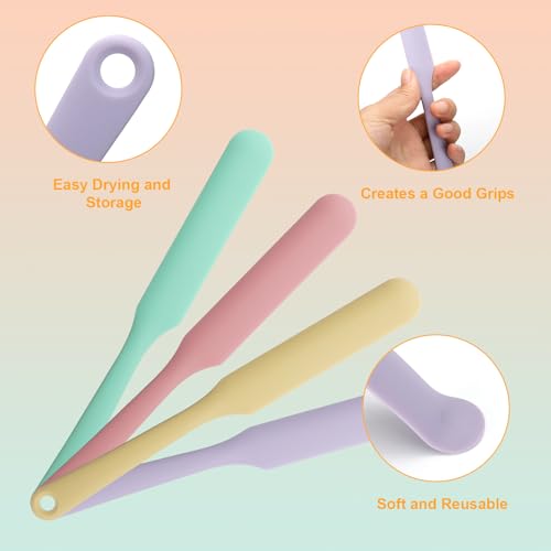 Palksky Silicone Chocolate Melting Cup Set with 4 Silicone Measuring Cups (250ml & 350ml) and 4PCS Heat-Resistant Jar Spatulas, Non-Stick Baking Tools for DIY Chocolate, Butter & Cream Mixing - size: Jar Spatulas*4 +250ml*2+350ml*2