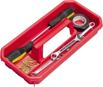 Akro-Mils 14-Inch Plastic Toolbox with Removable Tray, Steel Latch & Padlock Eye, Industrial-Grade Tool Box for Tools, Crafts, First Aid & Hobby Supplies, 14" x 8" x 8", Made in USA, Red (09514) - color: Red