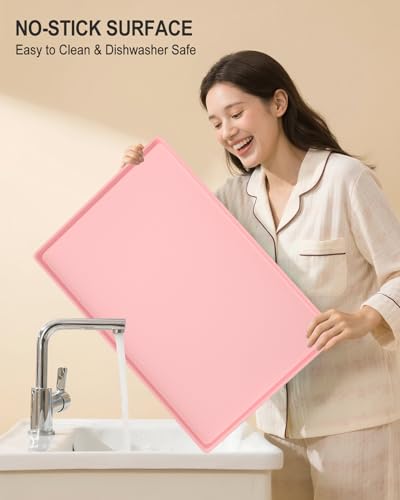 Silicone Art Mat for Crafts, 16" x 24" Waterproof Non-Slip Painting Mat - color: Pink, size: 16" x 24"