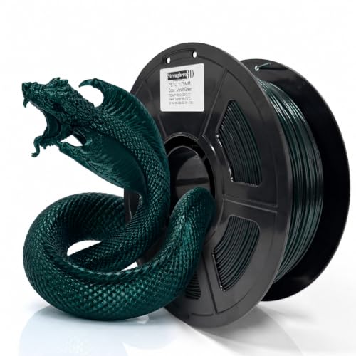 PETG Filament 1.75mm, Venom Green, Co-Extruded Core-Shell 3D Printer Filament, Green PETG Core with Black PLA Coating,for FDM 3D Printing, 1kg Spool - color: Petg Venom Green