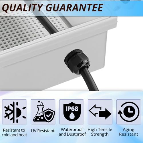MAKERELE 12pcs 1/2" NPT Cable Gland Waterproof IP68 Strain Relief Connector - color: Black, size: 1/2" 12pcs BAG