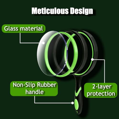 5X Handheld Non-Slip Rubber Reading Magnifying Glass Set - color: Orange