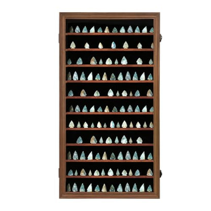 KCRasan Arrowhead Display Case Native American Arrowhead Shadow Box,Walnut - size: Oversized Walnut