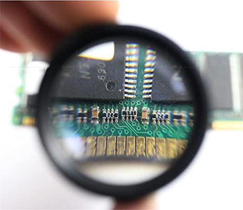 Portable 30X Pocket Magnifier with 2 Lens High Clear Reading Magnifying Glass for Reading, Inspection, Jewelry, Coins, Hobby, Travel - color: Zinc Alloy