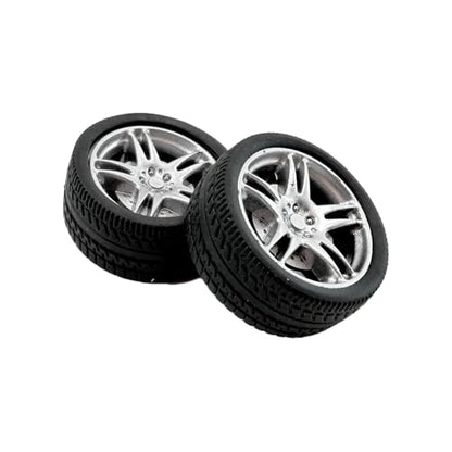 12PCS Toy Wheel RC Car Rubber Tire Wheel with Round Rod Shaft Axles for RC Car Truck Robot Boat Helicopter DIY Model Toy Building Project (2.5x32mm) - style: 2.5x32mm